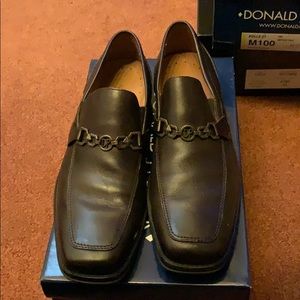 Donald J Pliner Brown Leather Slip Ons in Box